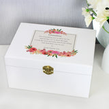 Personalised Floral Wishes White Wooden Keepsake Box