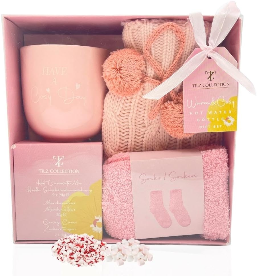 hot chocolate gift set with mug, socks & hot water bottle - sedol gifts (2)