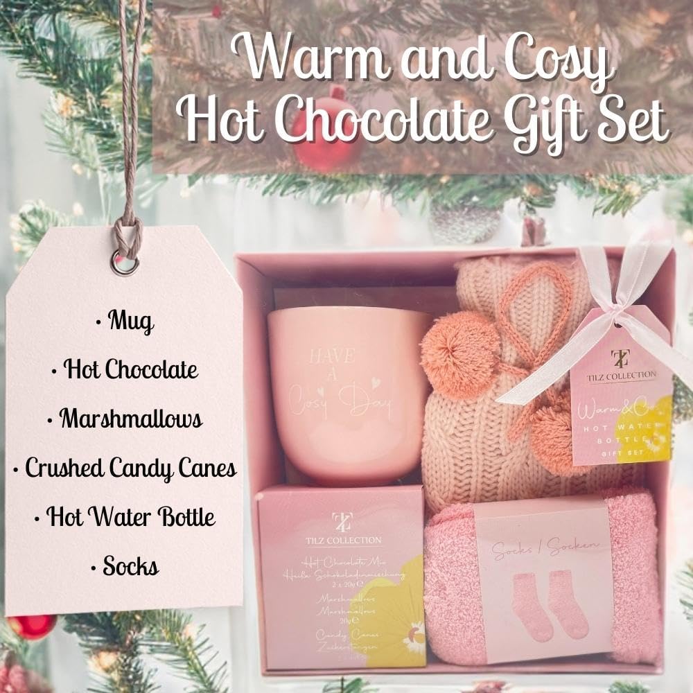 hot chocolate gift set with mug, socks & hot water bottle - sedol gifts (3)
