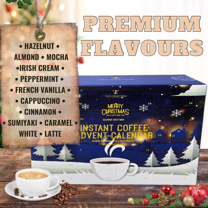 Instant Coffee Advent Calendar - 24 Days of Premium Flavoured Coffee Mix