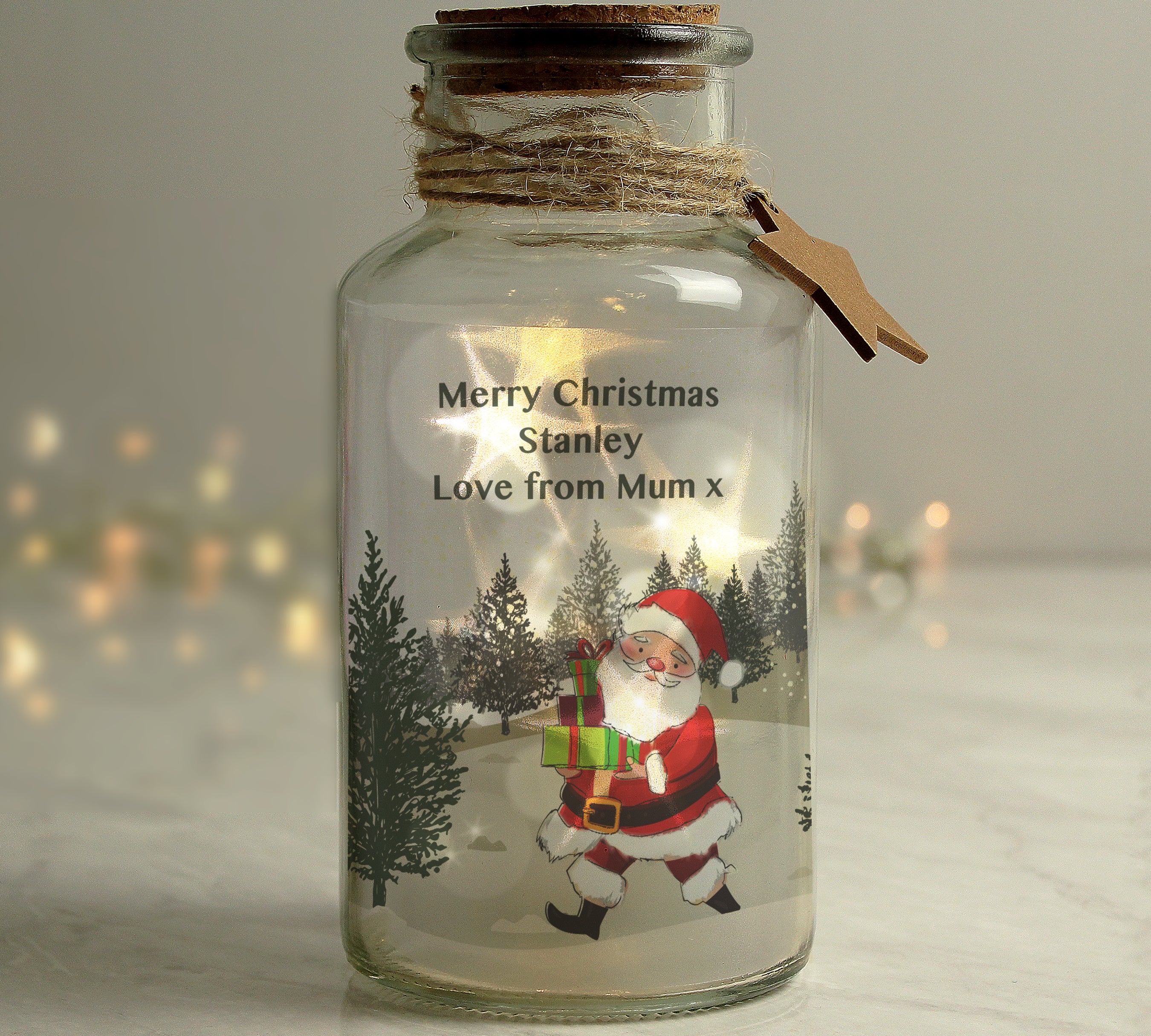 personalised santa LED glass jar - sedol gifts (2)