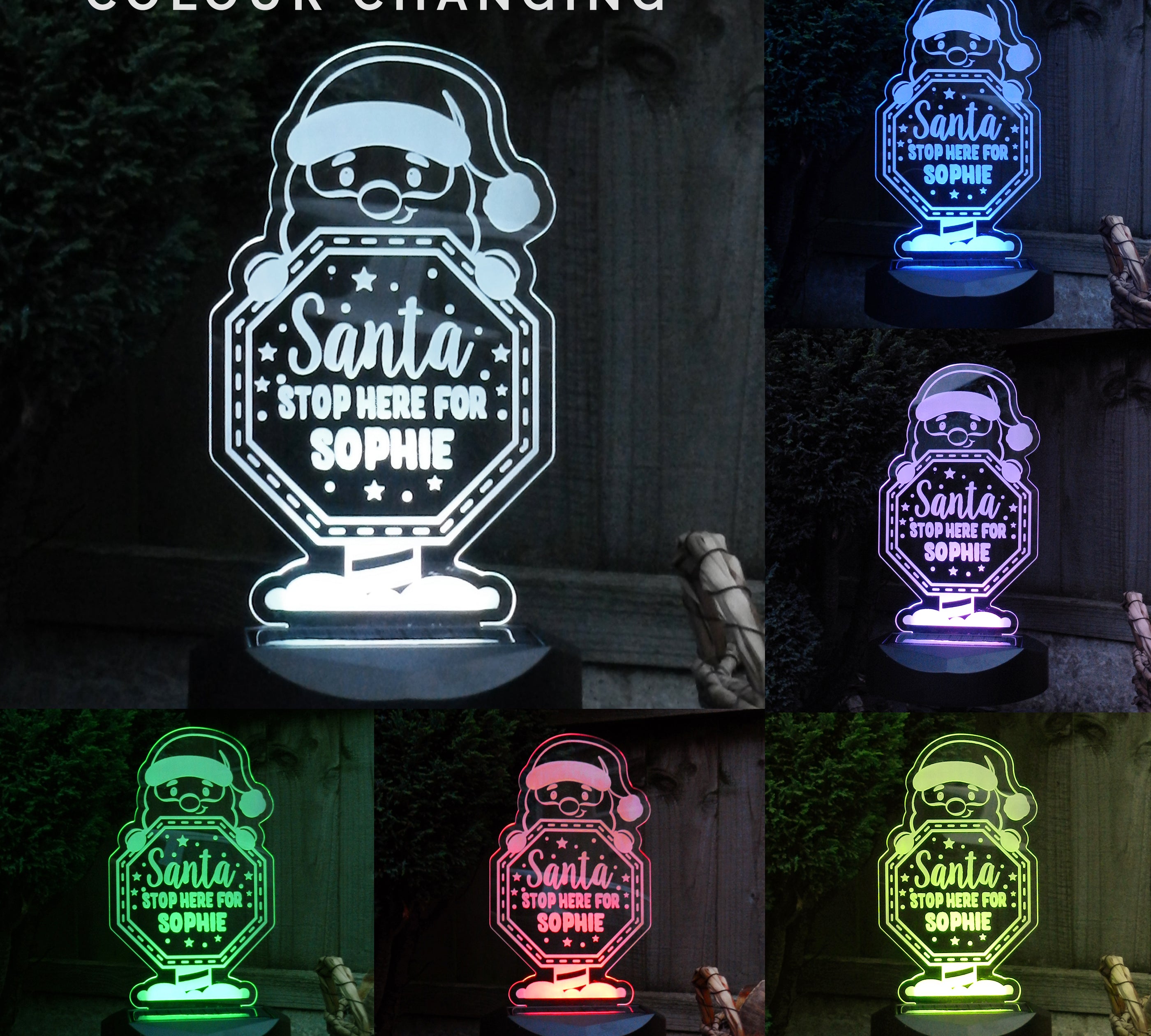 personalised santa stop here solar light sign - sedol gifts (2)