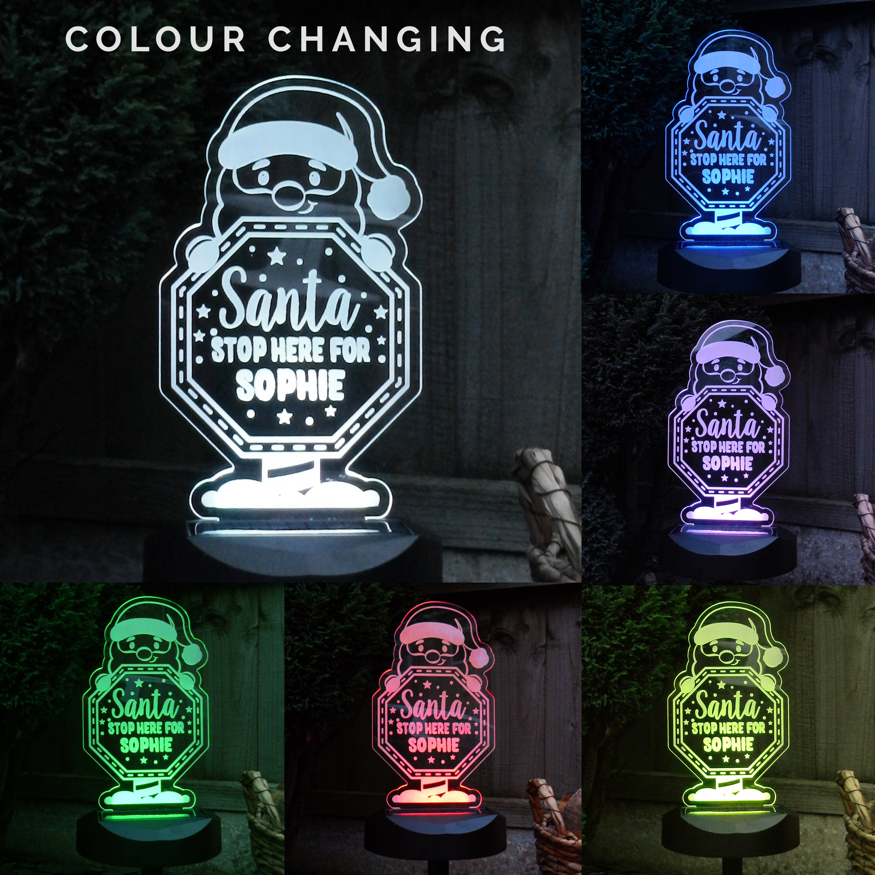personalised santa stop here solar light sign - sedol gifts (2)