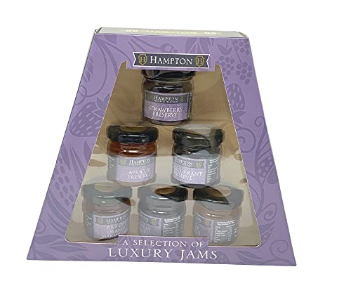 Premium Selection of Jams by Hampton 6 Hamper Preserve Gift Set For Christmas UK