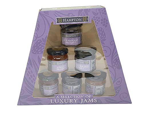 Premium Selection of Jams by Hampton 6 Hamper Preserve Gift Set For Christmas UK