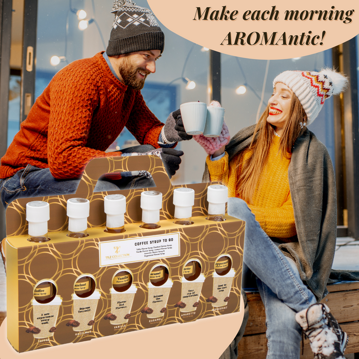 Coffee Gift Set - Flavoured Instant Coffee Mix and Coffee Syrups Set