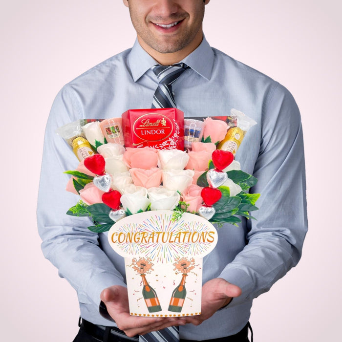 Congratulations Bouquet - Chocolate Gift Bouquet with Yankee Candle