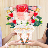 congrats chocolate bouquet - white & pink roses - sedol gifts (4)