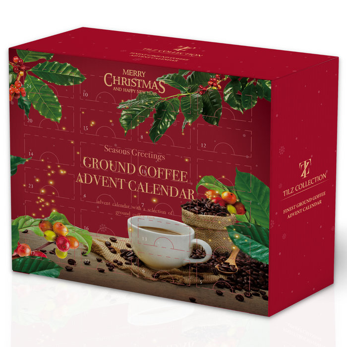 Ground Coffee Advent Calendar - 24 Days of Premium Flavoured Coffee Mix