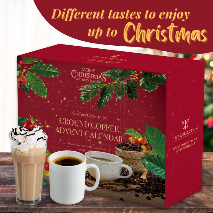 Ground Coffee Advent Calendar - 24 Days of Premium Flavoured Coffee Mix