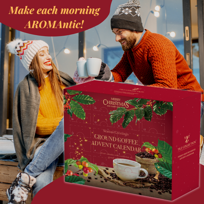 Ground Coffee Advent Calendar - 24 Days of Premium Flavoured Coffee Mix