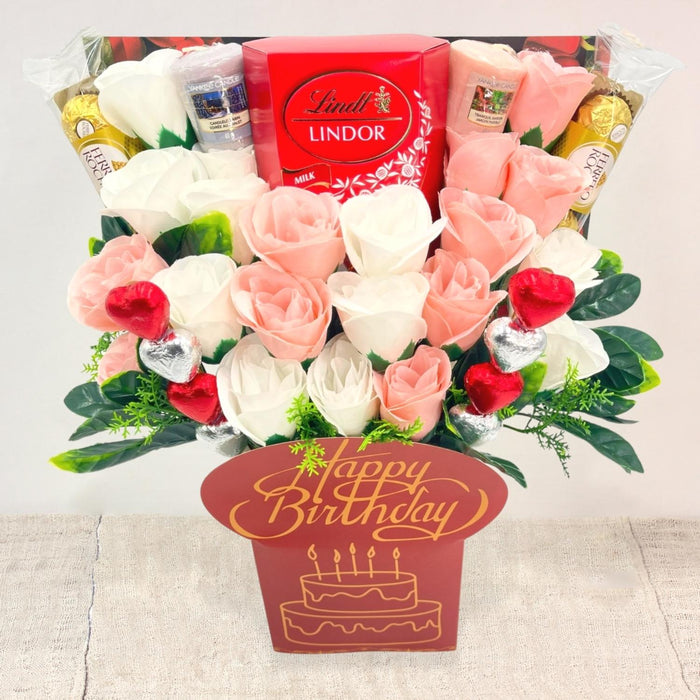 Happy Birthday Bouquet - Chocolate Gift Bouquet with Yankee Candle