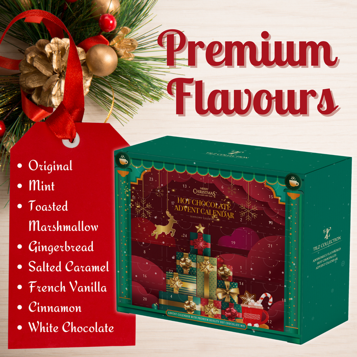 Hot Chocolate Advent Calendar - 24 Days of Premium Flavoured Hot Chocolate Mix