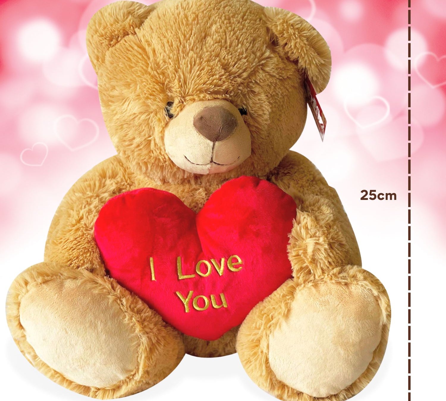 i love you teddy bear - brown - 25cm - sedol gifts (5)