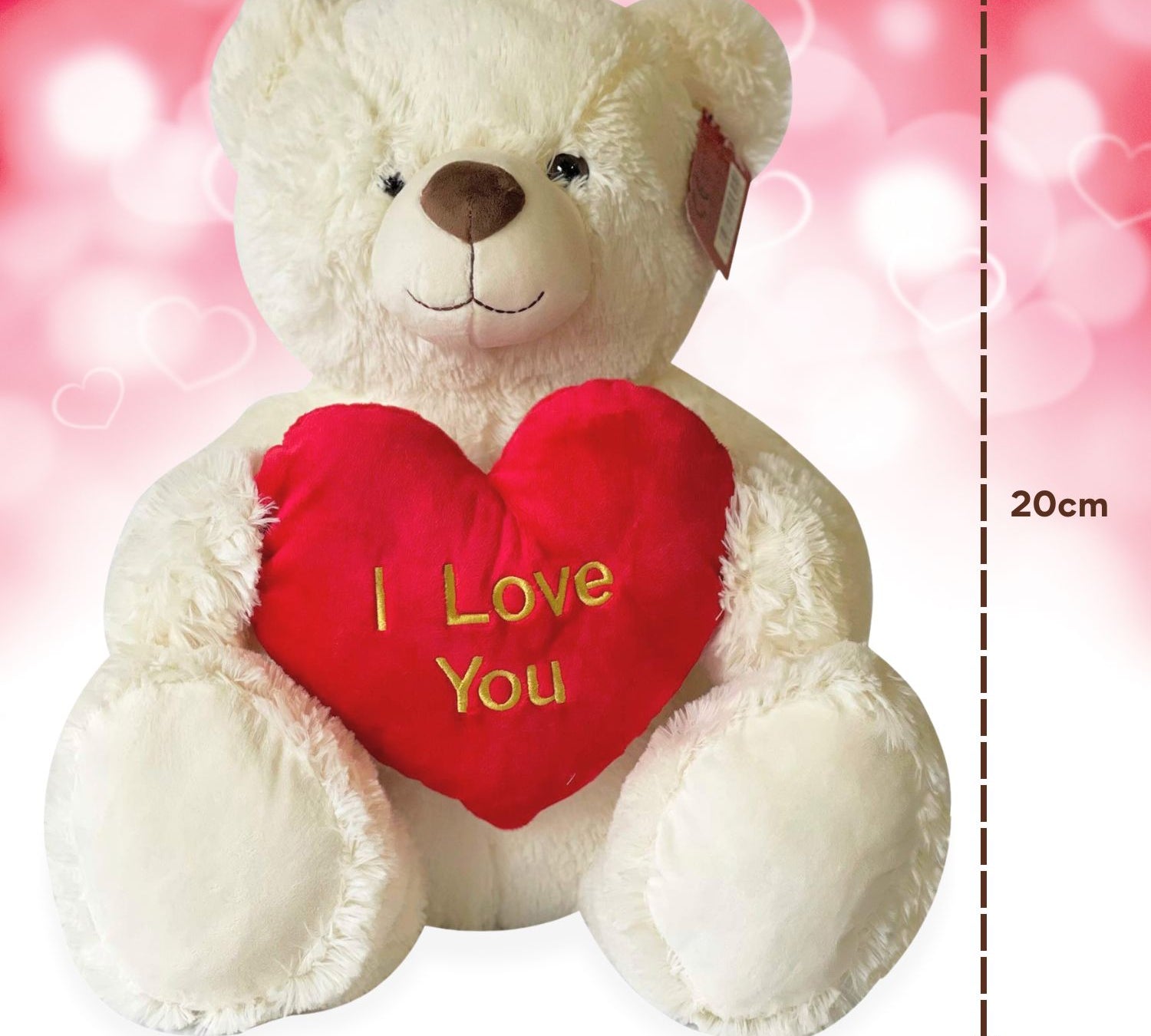 i love you teddy bear - white - 20cm - sedol gifts (5)