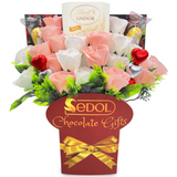 lindt chocolate bouquet white & pink roses - sedol gifts (5)