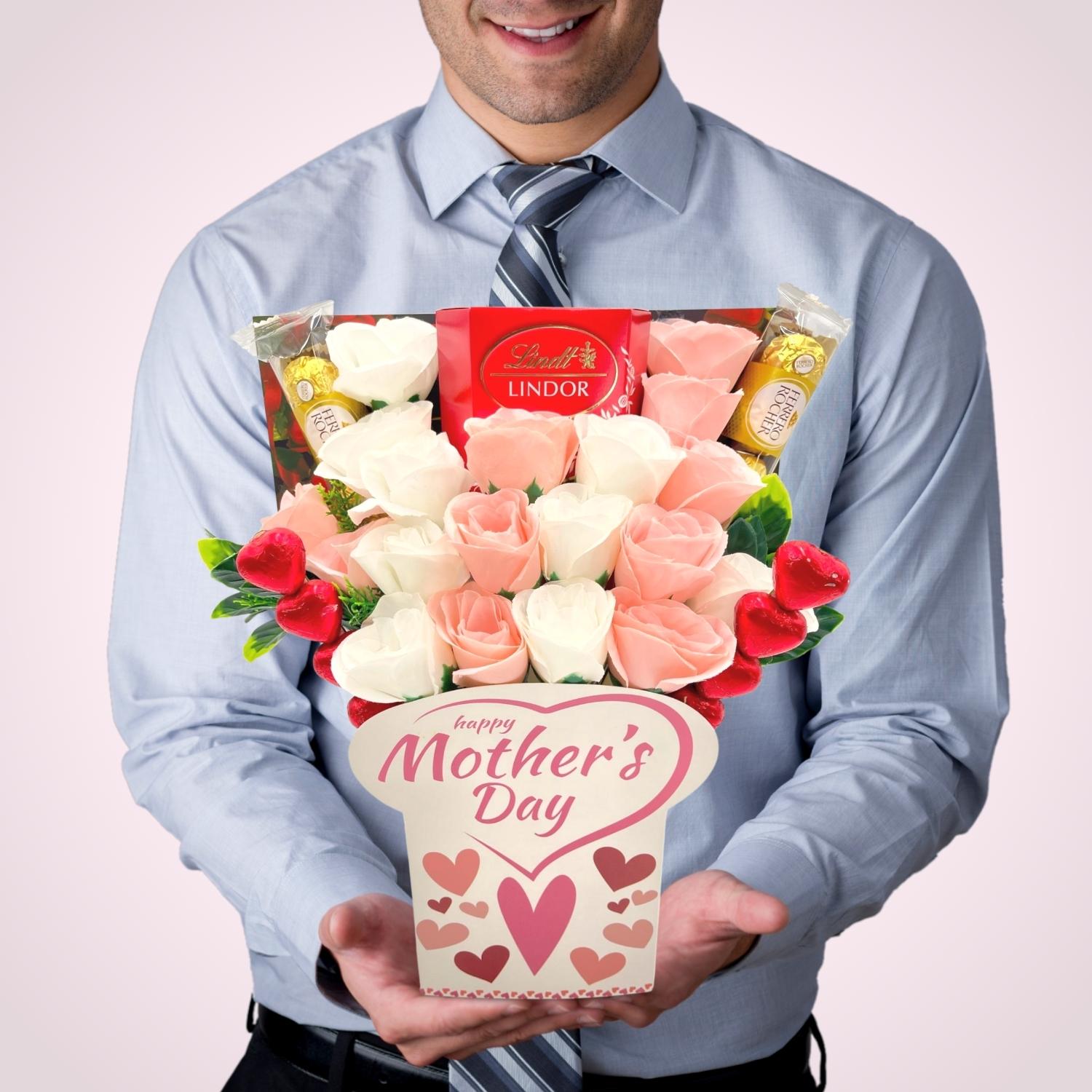 mothers day chocolate bouquet with teddy - sedol gifts (3)