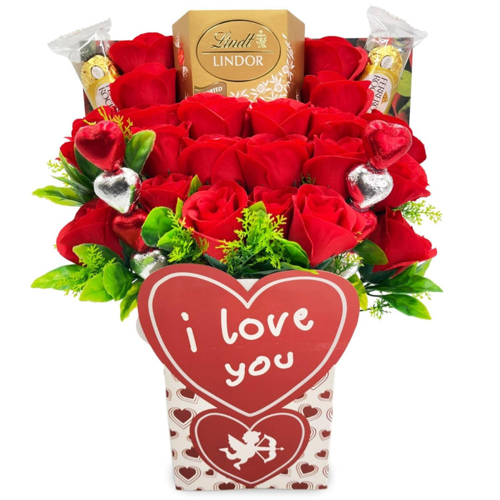 Valentines Gifts for Her - Lindt Lindor Chocolate Bouquet Gift (Lindt Assorted)