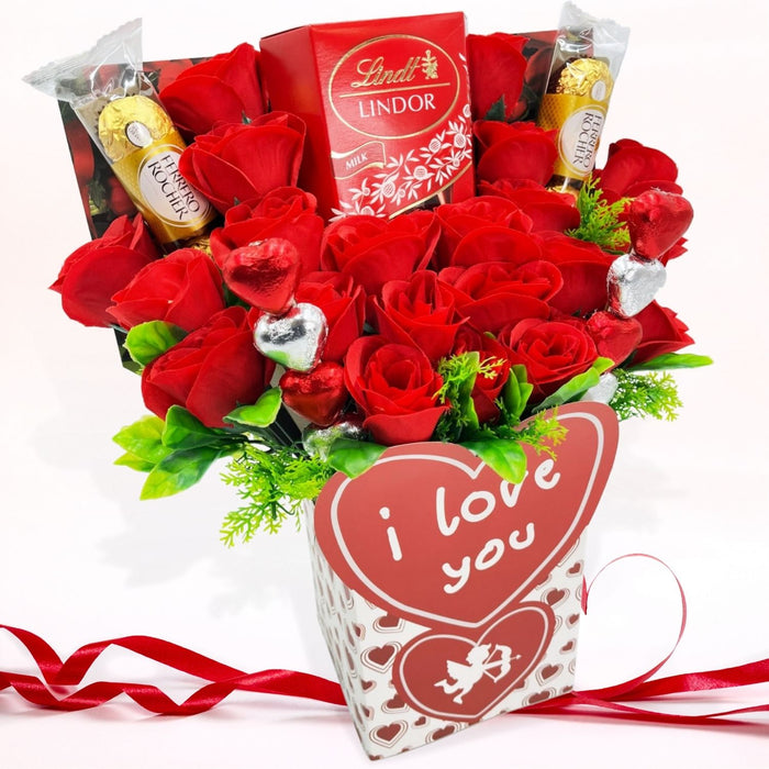 Valentines Gifts for Her - Lindt Lindor Chocolate Bouquet Gift (Lindt Milk)