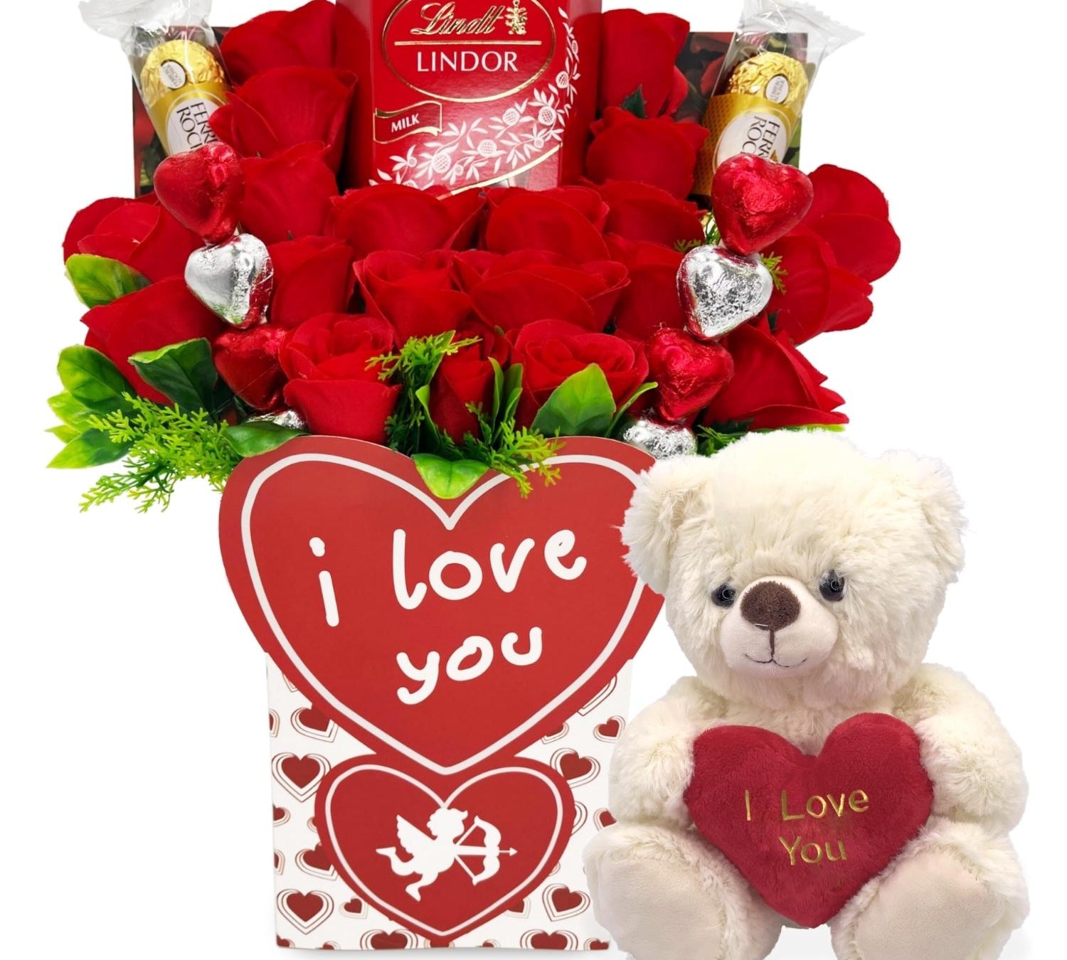 valentines chocolate bouquet with teddy - sedol gifts (1)