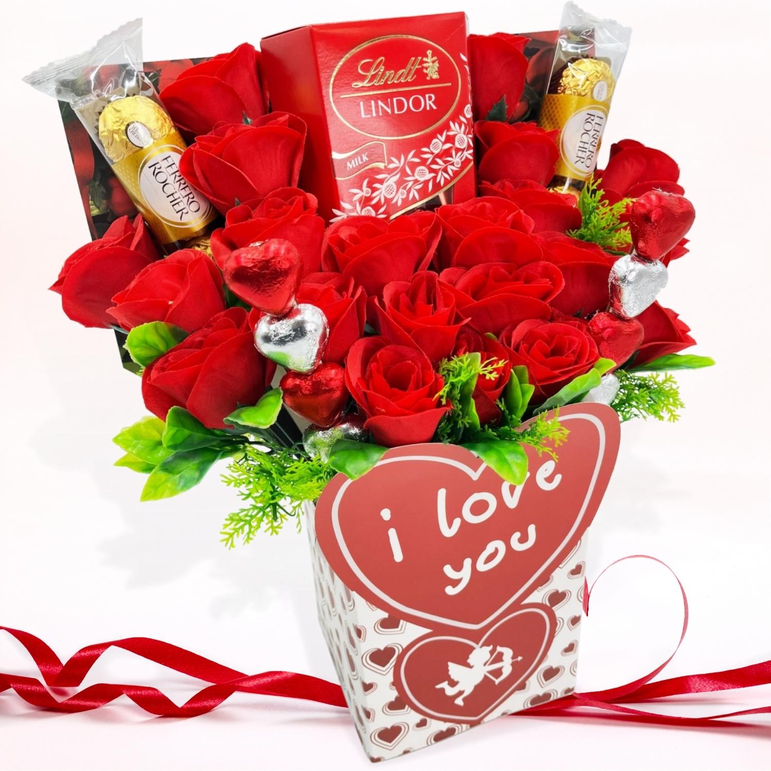 valentines chocolate bouquet with teddy - sedol gifts (4)
